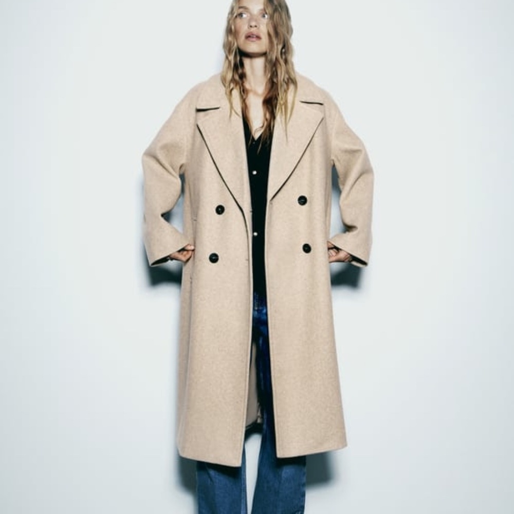 Zara soft  coat in beige camel